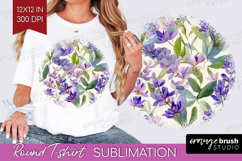 Pastel Flowers Round Tshirt Background - Summer PNG Product Image 1