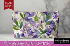 Pastel Flowers Cosmetic Bag - Summer Makeup Bag PNG Product Image 1