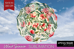 Pastel Flowers Wind Spinner Sublimation PNG - Summer Round Product Image 1