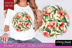 Pastel Flowers Round Tshirt Background - Summer PNG Product Image 1