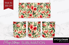 Pastel Flowers Mug Wrap - Summer Mug PNG Sublimation Product Image 1