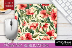 Pastel Flowers Mouse Pad Sublimation - Summer Mousepad PNG Product Image 1