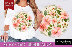 Pastel Flowers Round Tshirt Background - Summer PNG Product Image 1