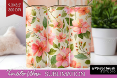 Pastel Flowers Tumbler Wrap - Summer Tumbler PNG Sublimation Product Image 1