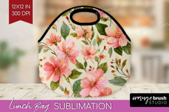 Pastel Flowers Lunch Bag - Summer Lunch Bug PNG Sublimation Product Image 1