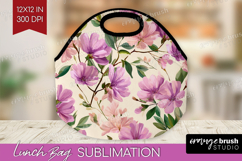 Pastel Flowers Lunch Bag - Summer Lunch Bug PNG Sublimation Product Image 1