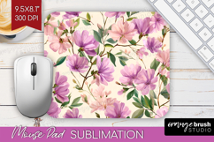 Pastel Flowers Mouse Pad Sublimation - Summer Mousepad PNG Product Image 1