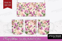 Pastel Flowers Mug Wrap - Summer Mug PNG Sublimation Product Image 1