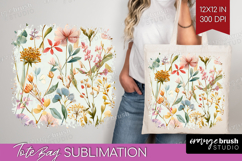 Pastel Flowers Tote Bag - Summer Tote Bag PNG Sublimation Product Image 1