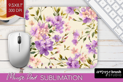 Pastel Flowers Mouse Pad Sublimation - Summer Mousepad PNG Product Image 1