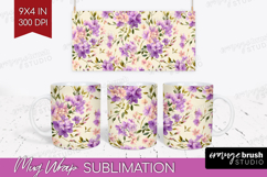 Pastel Flowers Mug Wrap - Summer Mug PNG Sublimation Product Image 1