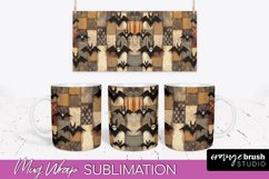 Ghost Mug Wrap - Patchwork Halloween Mug Sublimation Product Image 1