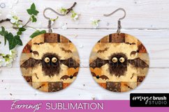 Patchwork Halloween Earrings Round Earrings Sublimation Product Image 1