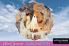 Patchwork Halloween Wind Spinner - Ghost Wind Spinner PNG Product Image 1