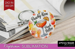 Peach Bellini Cocktail Keychain PNG Summer Drink Keychain Product Image 1