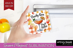 Peach Bellini Cocktail Magnet Sublimation Summer Drink PNG Product Image 1