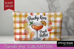 Peach Bellini Cocktail Cosmetic Bag Summer Drink Makeup Bag Product Image 1