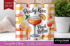Peach Bellini Cocktail Tumbler Wrap Summer Drink Tumbler PNG Product Image 1