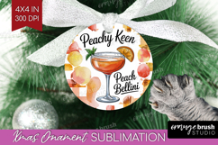 Peach Bellini Cocktail Ornament PNG Summer Drink PNG Product Image 1