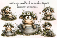 Peeking Woodland Animals Clipart PNG Product Image 1