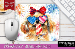 Pekingese Dog Mouse Pad Sublimation 4th Of July Mousepad PNG Product Image 1
