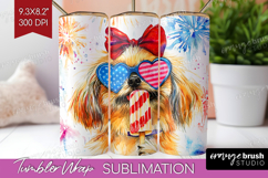 Pekingese Dog Tumbler Wrap 4th Of July Tumbler PNG Product Image 1