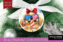Pekingese Dog Ornament PNG 4th Of July PNG Sublimation Product Image 1