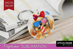 Pekingese Dog Keychain PNG 4th Of July Keychain Sublimation Product Image 1