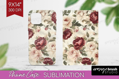 Peony Flowers Phone Case PNG - Floral Case PNG Sublimation Product Image 1