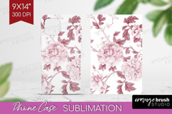 Peony Flowers Phone Case PNG - Floral Case PNG Sublimation Product Image 1