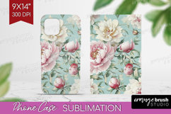 Peony Flowers Phone Case PNG - Floral Case PNG Sublimation Product Image 1