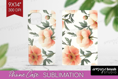 Peony Flowers Phone Case PNG - Floral Case PNG Sublimation Product Image 1