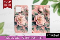 Peony Flowers Phone Case PNG - Floral Case PNG Sublimation Product Image 1