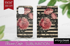 Peony Flowers Phone Case PNG - Floral Case PNG Sublimation Product Image 1
