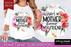 Mothers Day Quote Round Tshirt Background - Floral PNG Product Image 1
