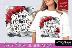 Mothers Day Quote Square Tshirt Background - Floral PNG Product Image 1