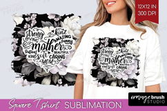Mothers Day Quote Square Tshirt Background - Floral PNG Product Image 1