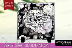 Mothers Day Quote Slate PNG - Floral Square Slate Product Image 1