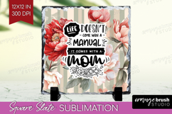 Mothers Day Quote Slate PNG - Floral Square Slate Product Image 1