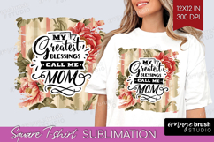Mothers Day Quote Square Tshirt Background - Floral PNG Product Image 1