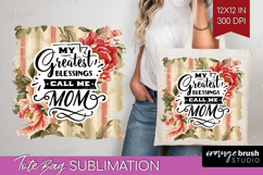 Mothers Day Quote Tote Bag - Floral Tote Bag PNG Sublimation Product Image 1