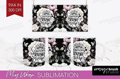Mothers Day Quote Mug Wrap - Floral Mug PNG Sublimation Product Image 1