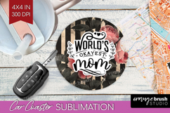 Mothers Day Quote Car Coaster - Floral Coaster PNG Product Image 1