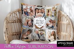 Family Photo Frame Pillow Sublimation - Floral Pillow Cover Product Image 1