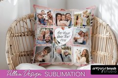 Family Photo Frame Pillow Sublimation - Floral Pillow Cover Product Image 1