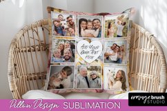 Family Photo Frame Pillow Sublimation - Floral Pillow Cover Product Image 1