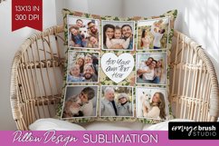 Flowers Photo Pillow PNG - Vintage Floral Picture Frame Product Image 1