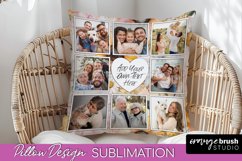 Family Photo Frame Pillow Sublimation - Floral Pillow Cover Product Image 1