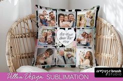 Family Photo Frame Pillow Sublimation - Floral Pillow Cover Product Image 1