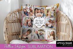 Family Photo Frame Pillow Sublimation - Floral Pillow Cover Product Image 1